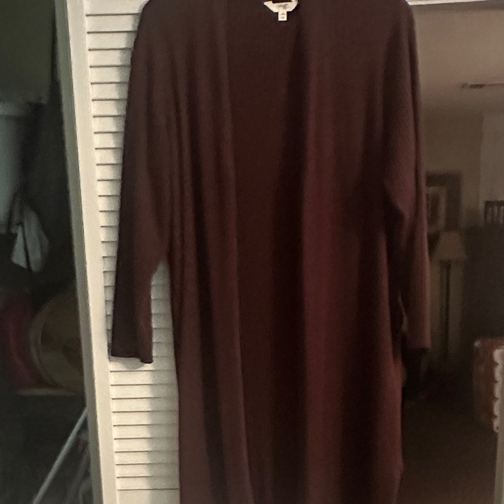 Women’s sweater. maroon plum colored cardigan.